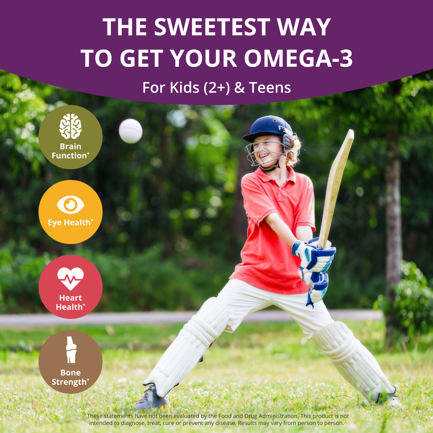 Omega-3 Vegan Gummies for Kids & Teens (60 Count)