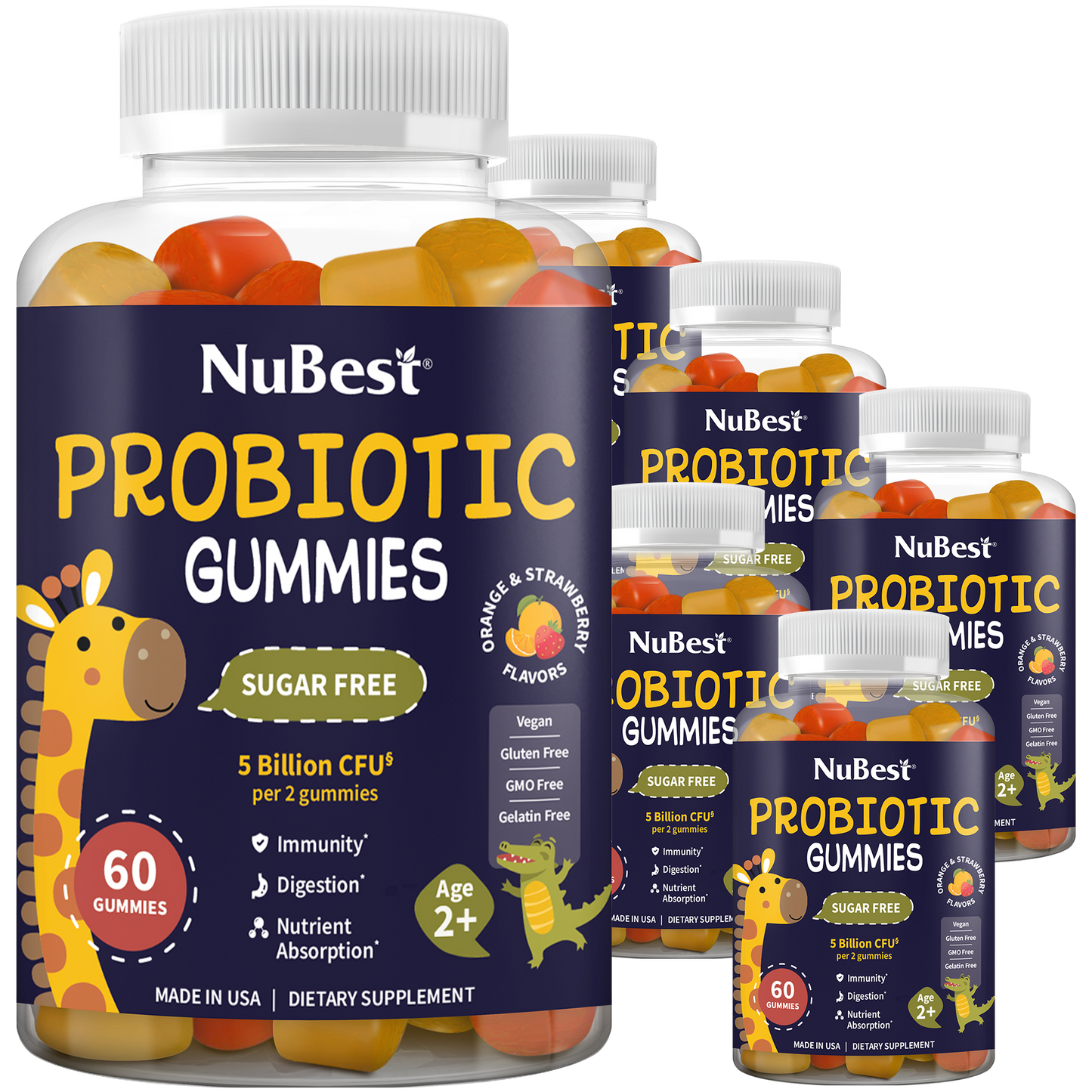 Probiotic Vegan Gummies, Sugar-Free Wellness