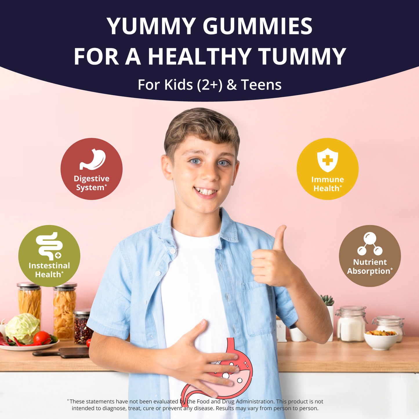 Probiotic Vegan Gummies, Sugar-Free Wellness