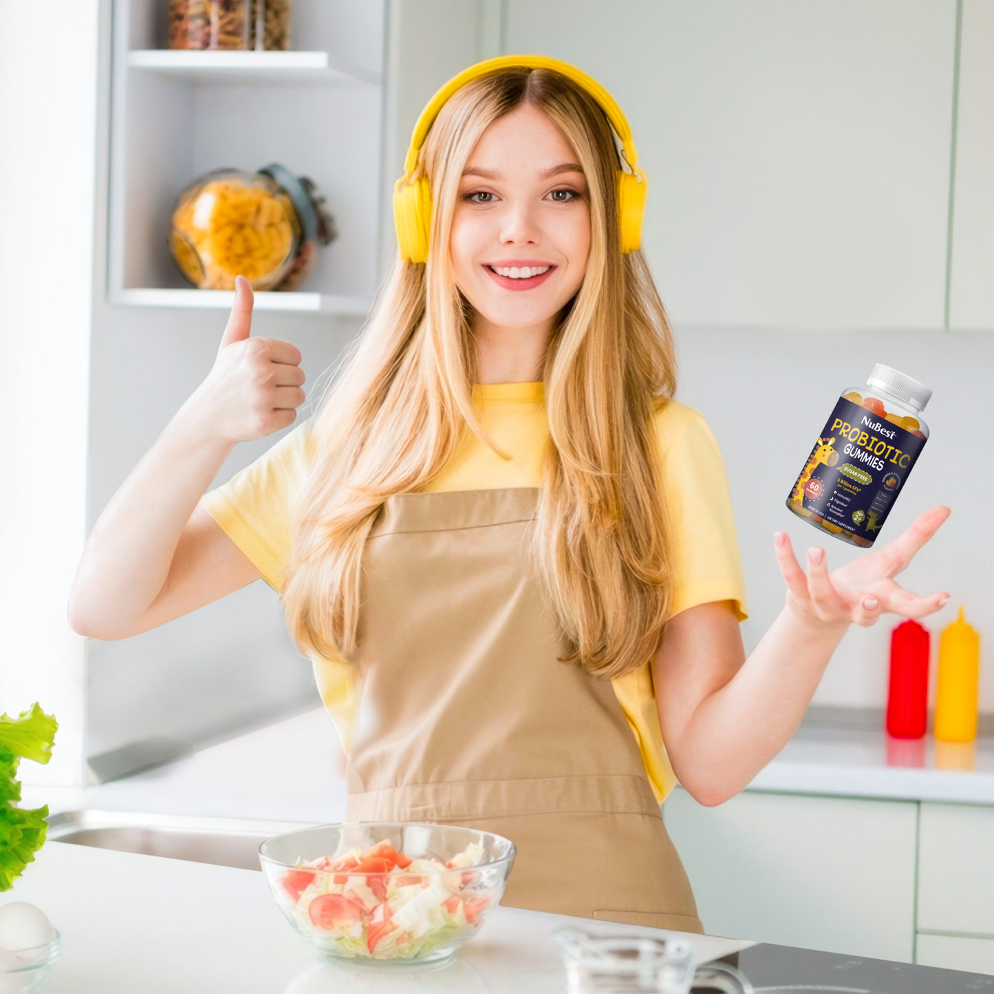 Probiotic Vegan Gummies, Sugar-Free Wellness